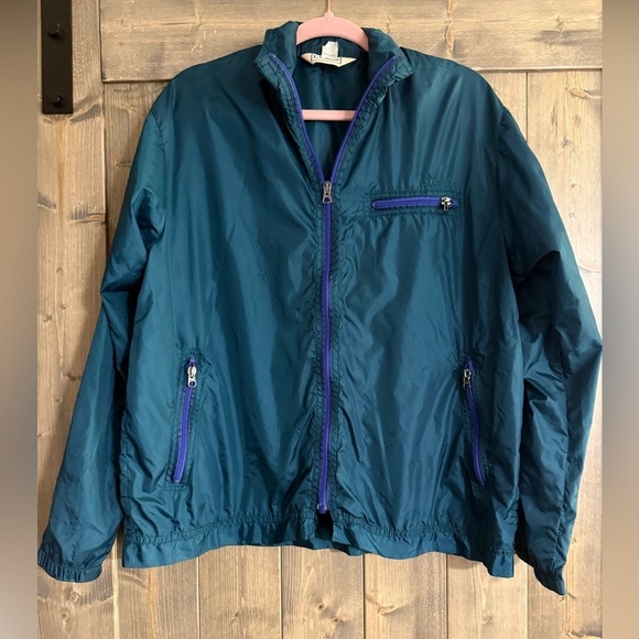 L.L. Bean Jackets & Blazers - Vintage L.L. Bean Teal Nylon Windbreaker Jacket Purple Zips Womens L
